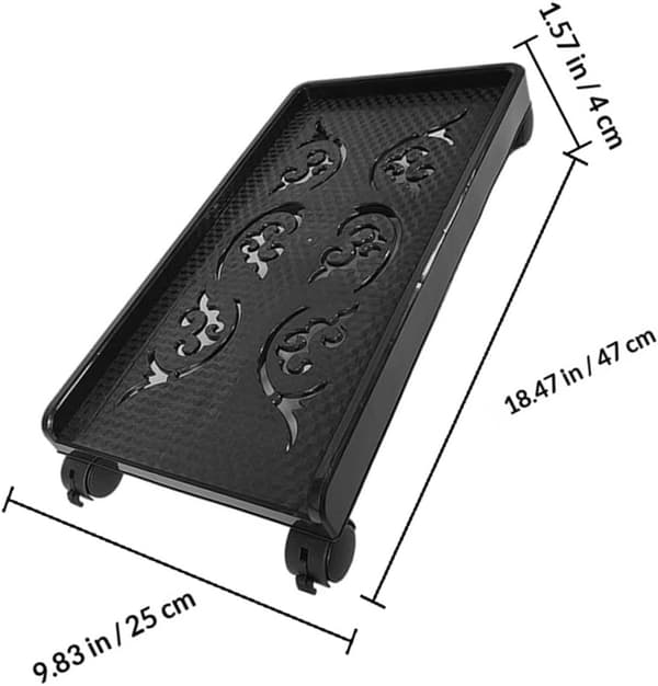 Computer Tower Stand med Hjul, Desktop PC Holder Gulvforhøjer 46x24.5x8cm Sort Pp
