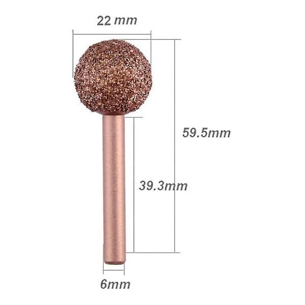 Tungsten Dæk Reparation, Dæk Slibning Hoved Tungsten Stål Slibning Hjul Dæk Fyldning Slibning Hoved Lollipop Type Carbide Slibning Hoved (farve: Rosenguld)