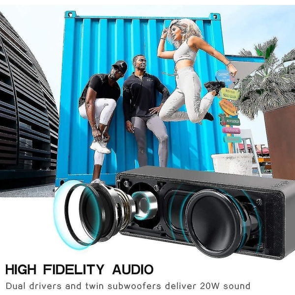 Bluetooth-högtalare, bärbar Bluetooth-högtalare med högt stereoljud, inbyggd mikrofon
