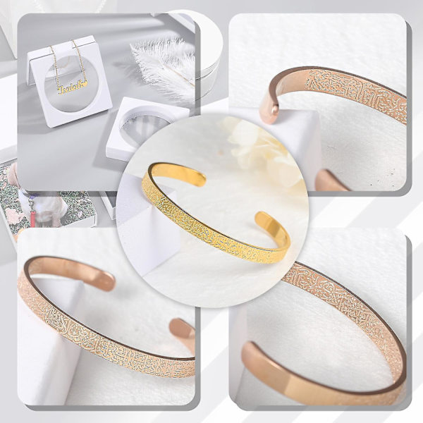Personliga arabiska namn-armband Ayatul Kursi Manschettarmband