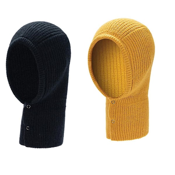 Balaclava Beanie Hat Strikket Hue Til Kvinder Med Justerbar Halsudskæring Vintervarmer Khaki