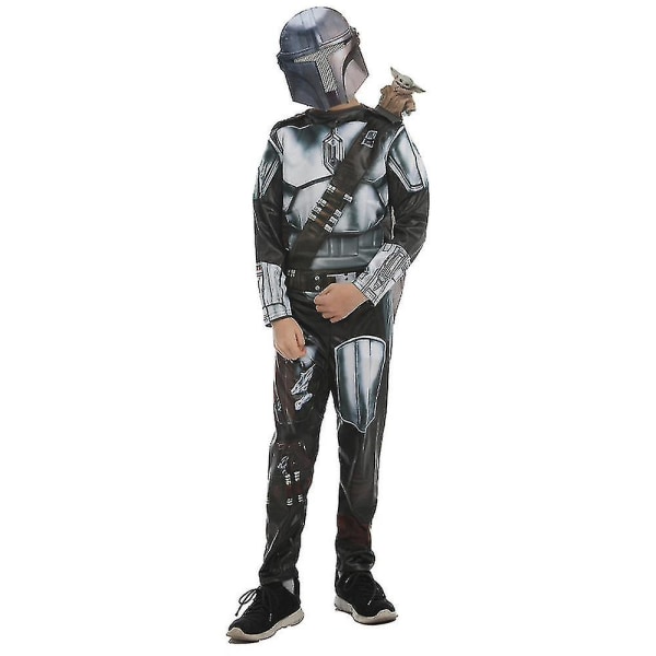 4-10 Barn Mandalorian Kostyme Jumpsuit Med Maske 7-8 Years