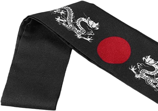 Japansk kokkehodebånd 2 stk. karate brede hodebånd med ninja-trykk