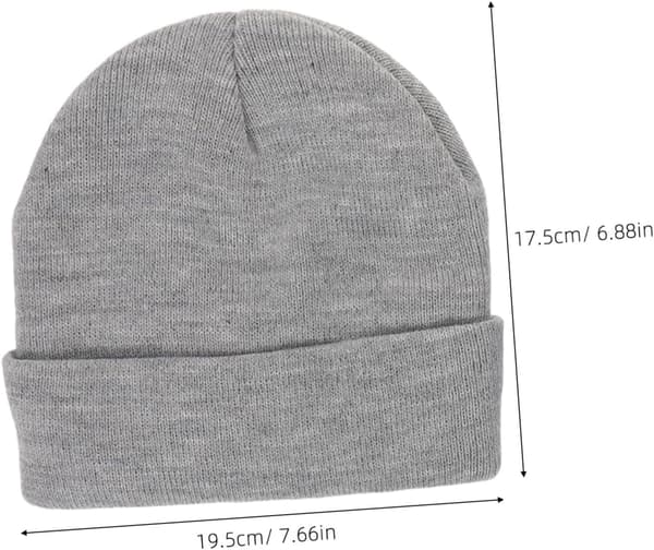 2-pack Unisex Stickad Mössa Vindtät Varm Vintermössa för Pojkar Mysiga Mössor Grå Kallvädersskydd
