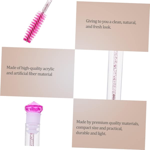 8 stk. øjenvippebørste med rør, rhinsten øjenbrynsmakeupbørste, øjenvippeapplikator til mascara