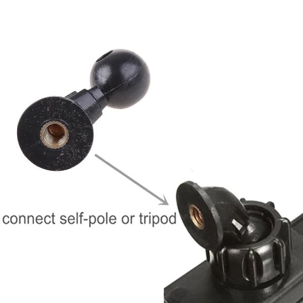 1/4 tommer til 17 mm kuglehovedadapter drejebolt til stativ Selfie-håndgrebsstativ Kuglemontering til telefonpad-tablet (1 stk., sort)