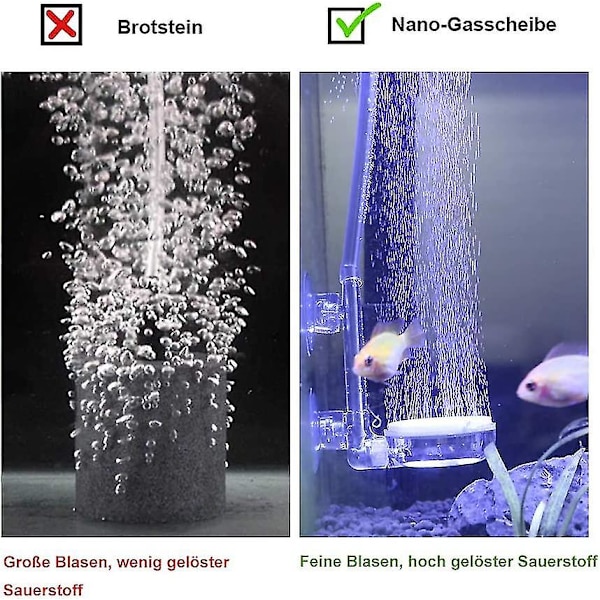 Akvarium Nano Luftsten Fiskekumme Ultra Stille Nano Boble Sten Lydløs Opløst Oxygen Diffuser