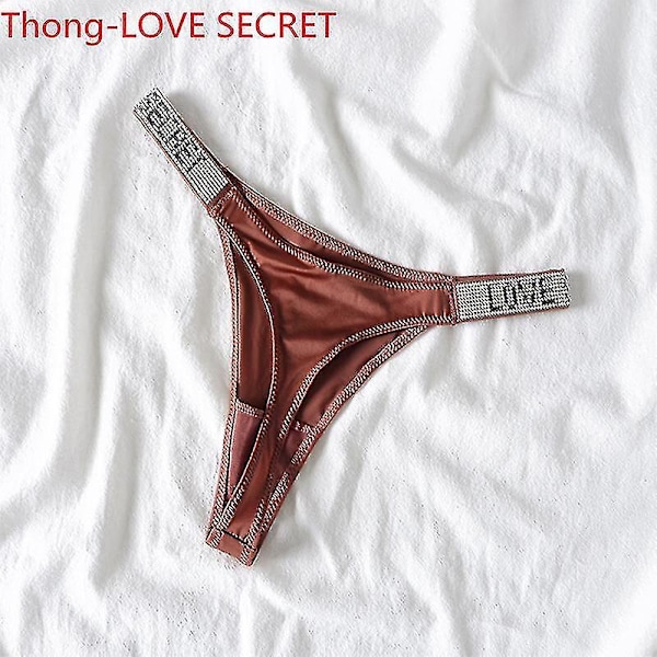 Sexy Kvinders Panty Crystal Rhinestone Love Thongs