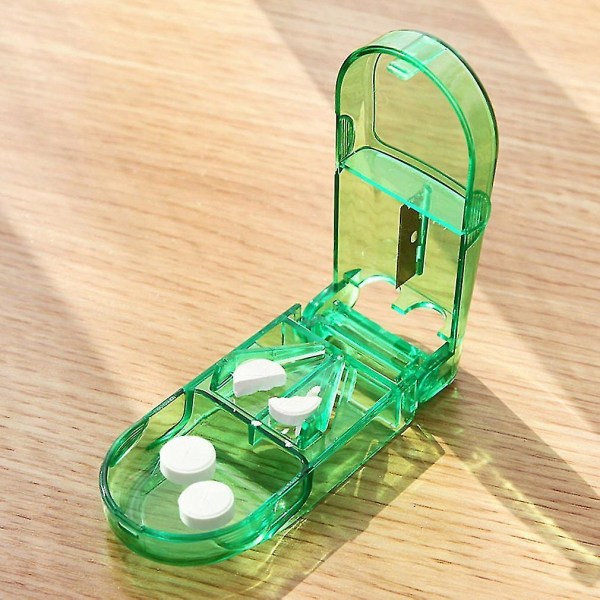 Bärbar Resemedicin Pill Box Förvaring Cutter Blade