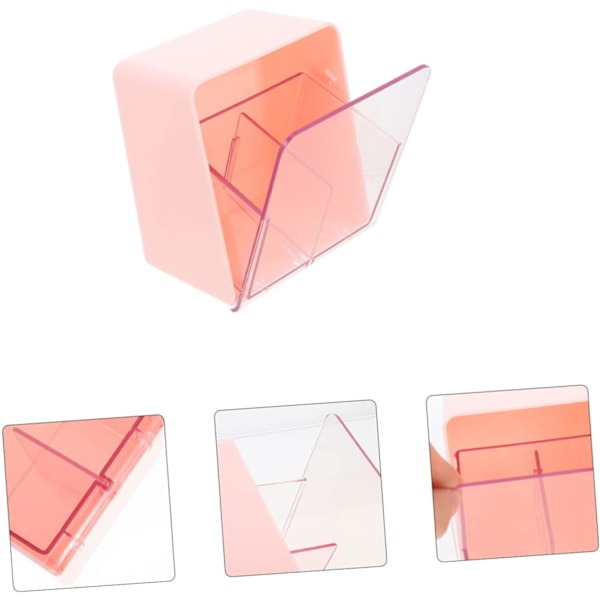 Badeværelses Essentiel Vatpindbeholder Låg 2 Sektioner Makeup Bomulds Organizer Kompakt Design