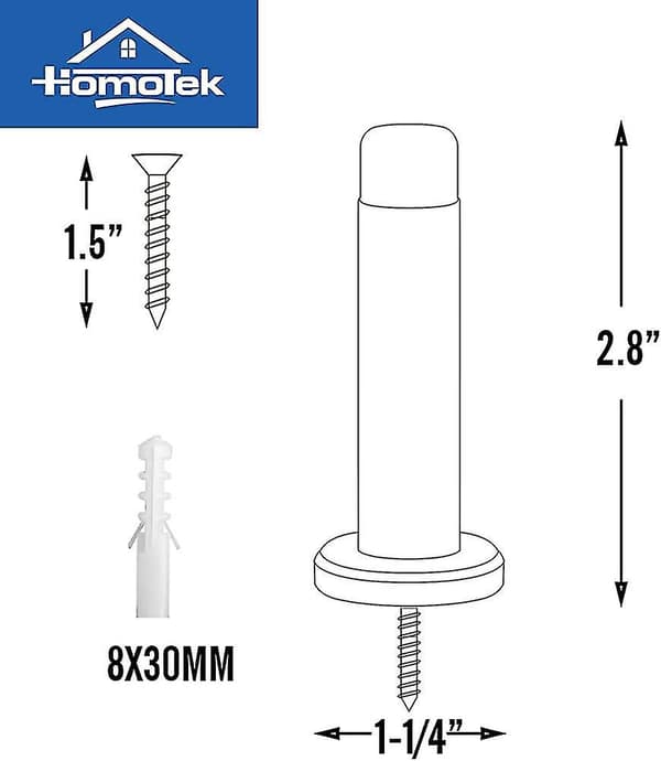 2-pack Dörrstopp, Borstad Rostfritt Stål 3 Tum Tunga Solida Dörrstopp Present