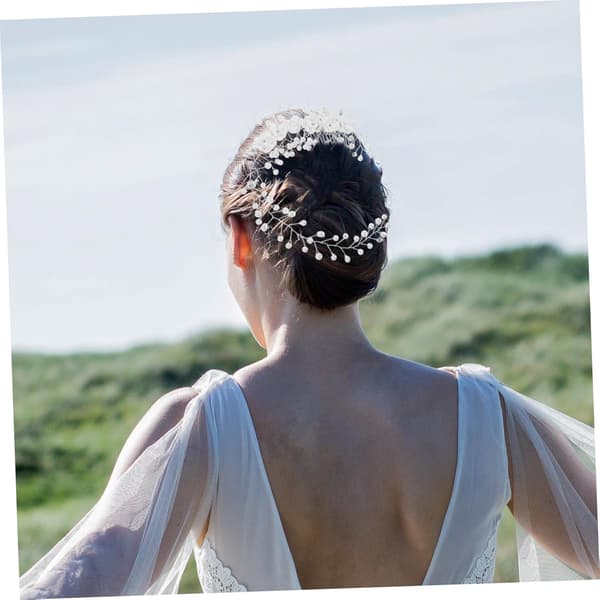 Brudehårbånd Blomsterdesign Lett Bryllupshodeplagg for Bruder Elegant Hodeplagg