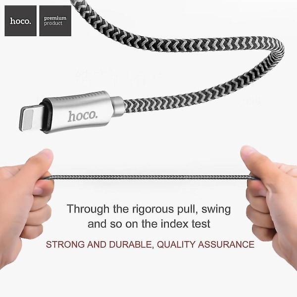 Hoco U10 Laddad Data Kabel med Reflekterande Stickad Yta i Zink-Legering för iOS