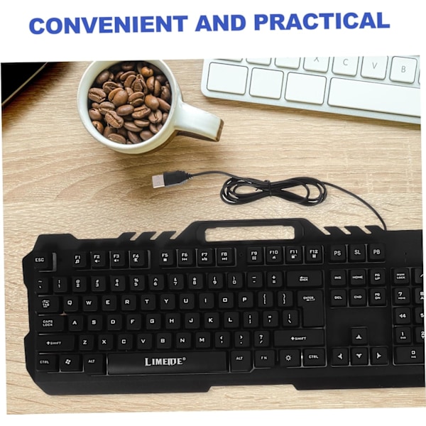 Täysikokoinen mekaaninen näppäimistö pelisetti RGB LED -taustavalolla ja ergonomisella hiirellä