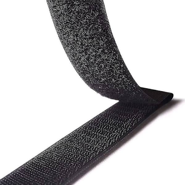 Klipsbånd og krok 20 cm utvidbar og fleksibel, med spenne, svart, 20 mm bred, selvklebende stropp