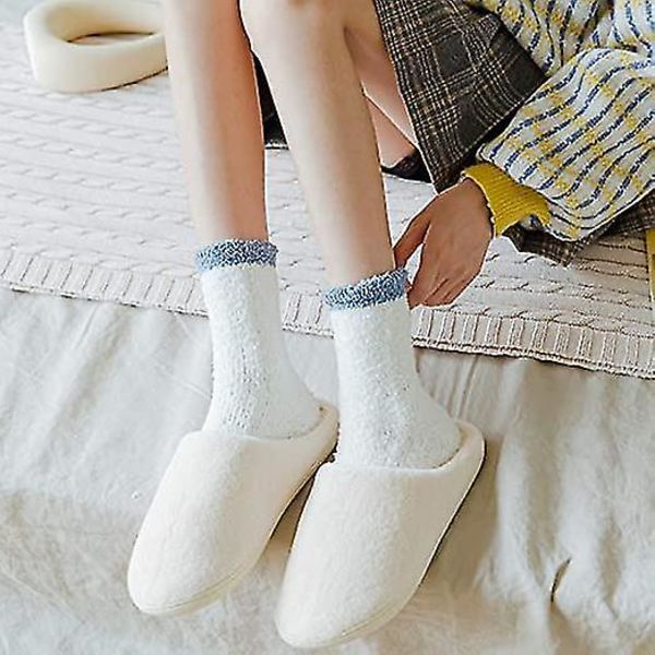 Vintervarma Sockor 6 Par Fluffiga Toffelsockor Kvinnor