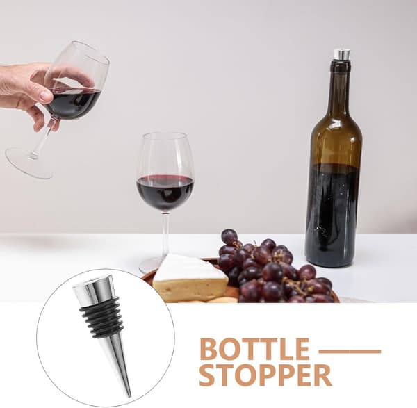 5 st vinstoppinsatser flaskproppar för glasflaskor silikon zinklegering lätt robust vinbevarare