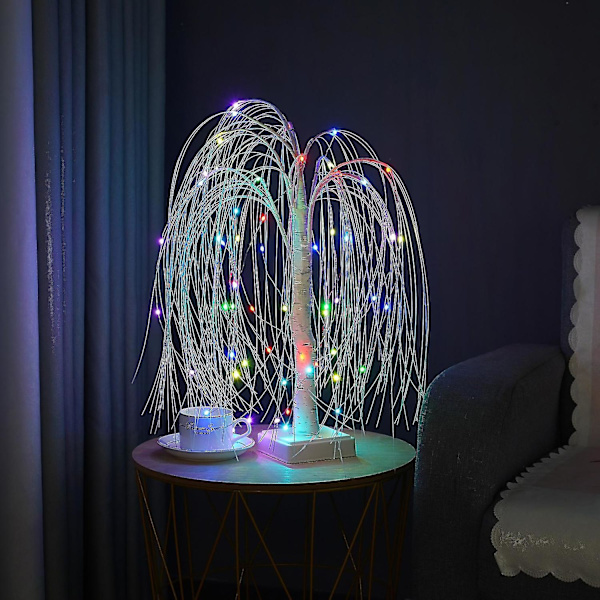 Gråtande Pilträd Ljus 60 LED Färgväxlande Utomhus Dekoration
