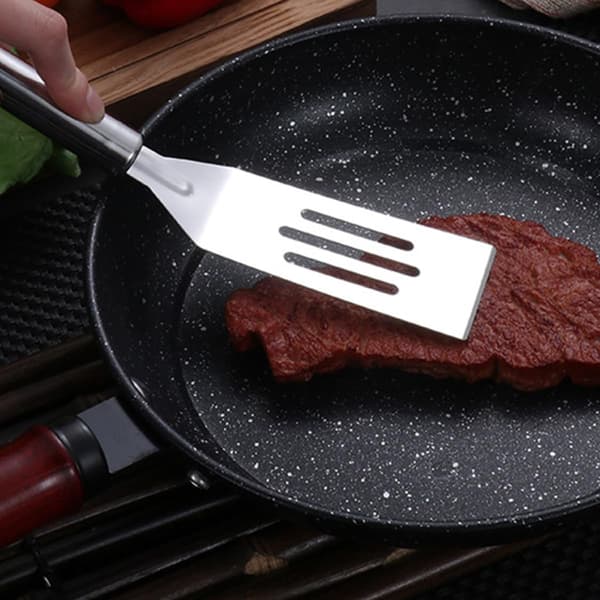 Multifunktionelle pizzaskovle 4 stk. køkkenbøfspatler sølv rustfrit stål