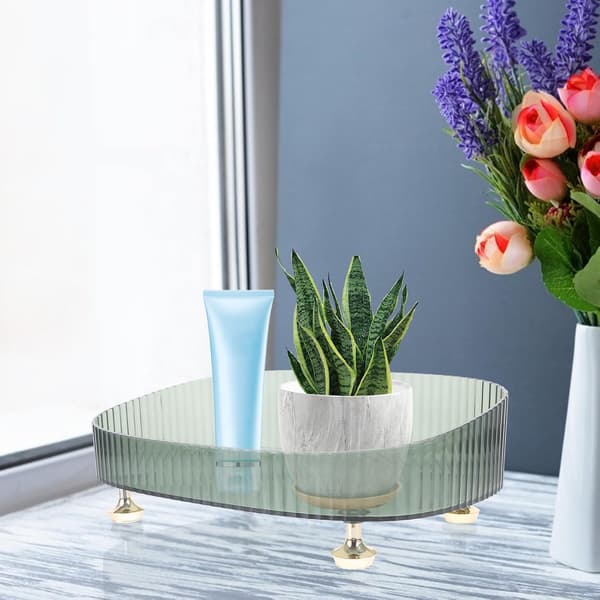 Parfymbrickor för byrå Eleganta gröna sminkbrickor för smycken