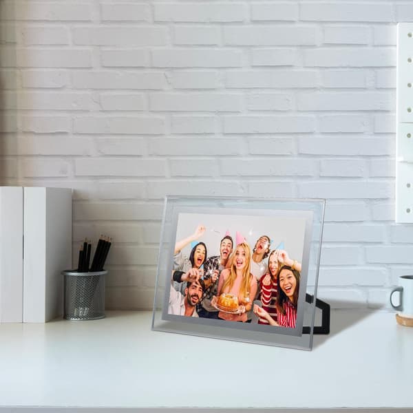 2 st bröllopsfotoram Glasfotoram 7 tum rektangulär display Enkla fotouppdateringar