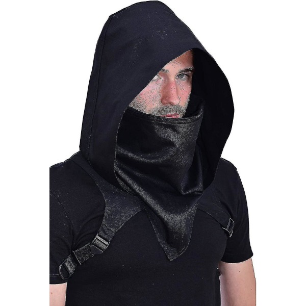 Punk Rogue Cowl Hood tørklæde Assassin Costume Vinterhat
