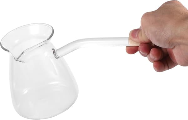 450 ml tekanne i glass med sidehåndtak for tehus og hotellbruk, solid og egnet