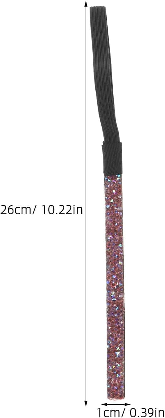 6 st röda strass elastiska hårband för kvinnor – glittrande pärlstavade halkfria hårband