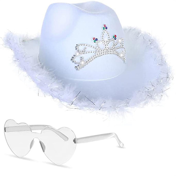 Cowboyhatt, Briller, Bandana - Bachelorette-Bandana, Brudeparty, Cowgirlhatt 1