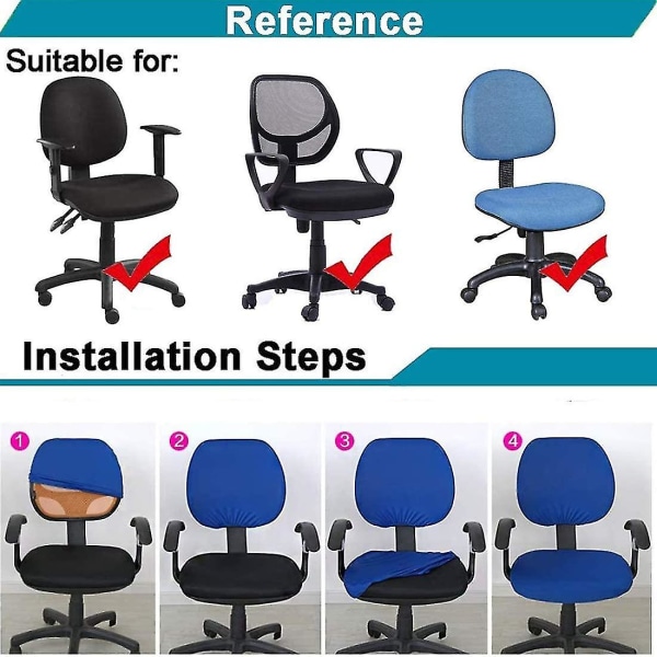 Tietokoneen toimistotuolin cover, halkaistu suojaava venyvä kangas polyesteripöytä työtuolin päälliset Stretch pyörivä tuolin päällinen, irrotettava Green