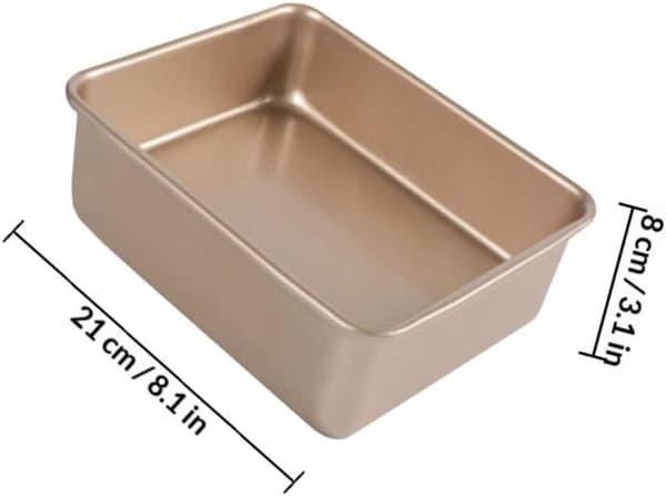 Kakeform i rustfritt stål, firkantet, gyllen, varmebestandig, solid, delikat