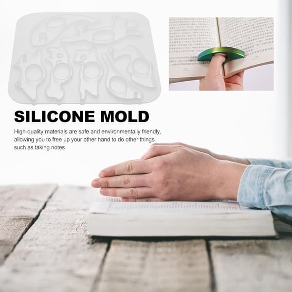 DIY silikonform for tommelbokmerke-ring, krystall epoxy sideutviderform