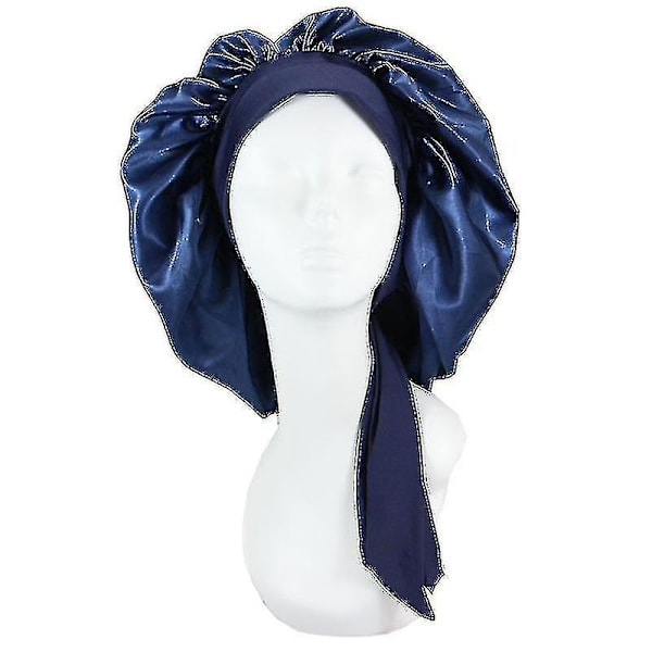 Siden Bonnet Satin Bonnet För Sovning Bonnet Med Band Nattmössa