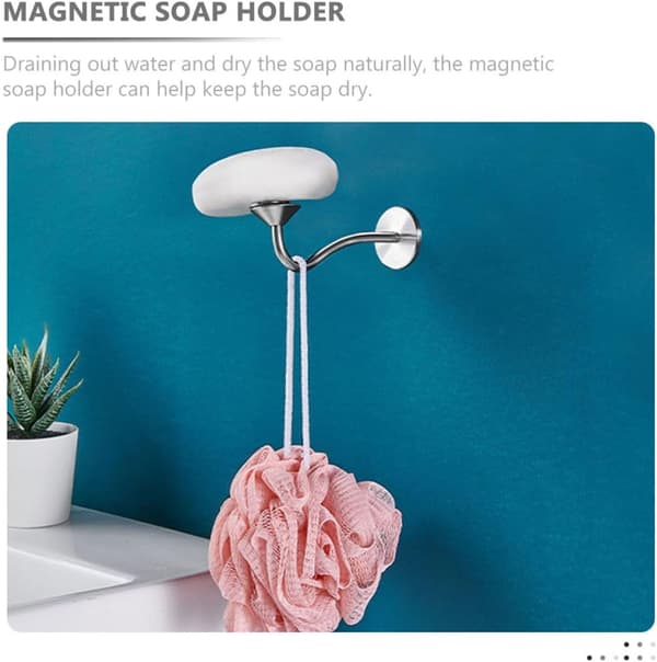 Magnetisk dusjsåpeholder for veggmontering, såpefat i rustfritt stål