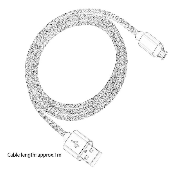 Universal Micro USB-laddare Flätad Kabel Sladd MicroUSB Typ B