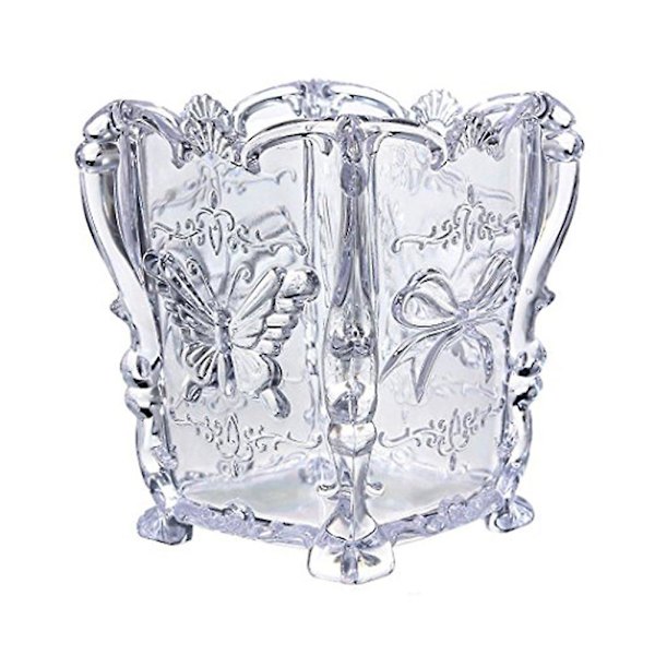 Akryl Makeup Penselbeholder Kop Butterfly Udsmykket Kosmetik Pensel Pot Opbevaring Holder