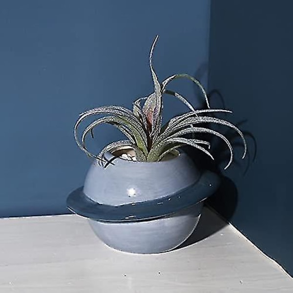 Sett med 2 keramiske blomsterpotter - For sukkulenter - Kreativ - Mini Planet - Dekorativ Blomst