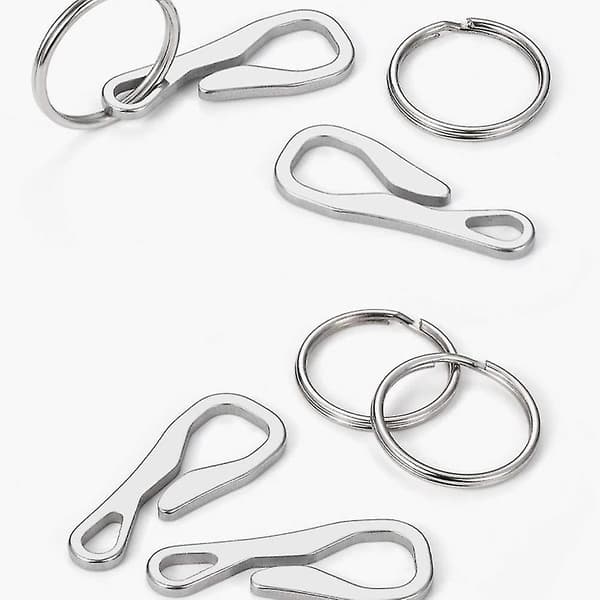 Nøglering Hængende Spænder Hanger Spænde Rustfrit Stål Krog Klips (2 stk)