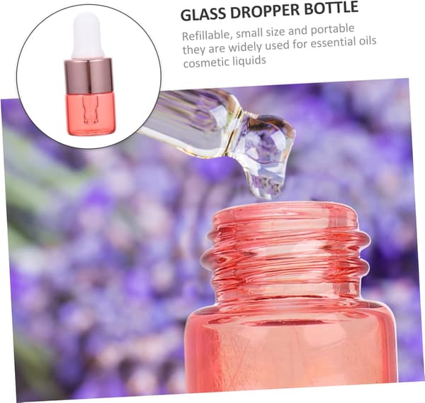 20 st reseflaskor i glas, tomma eteriska oljeflaskor för vätskor, provflaskor