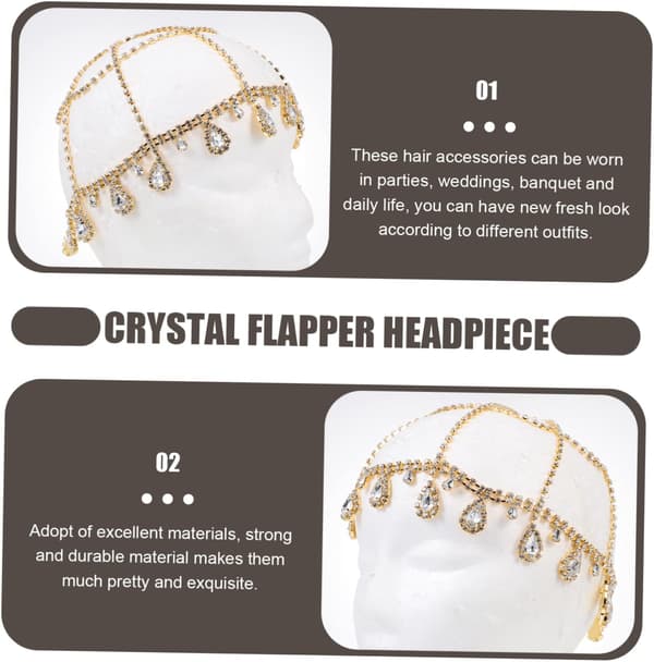 Rhinestone hodeplagg for brudedusj bryllup hår tilbehør hodekjede sjarm hodeplagg brudehodeplagg