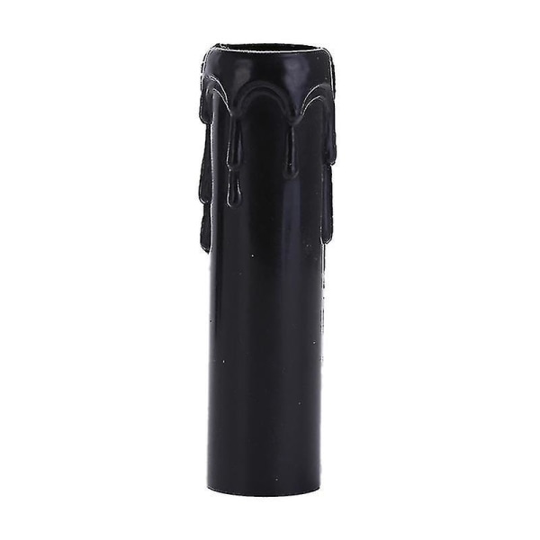 10 st Plast droppljusrör för ljuskrona glödlampsskydd Sleeve-yuhao Black