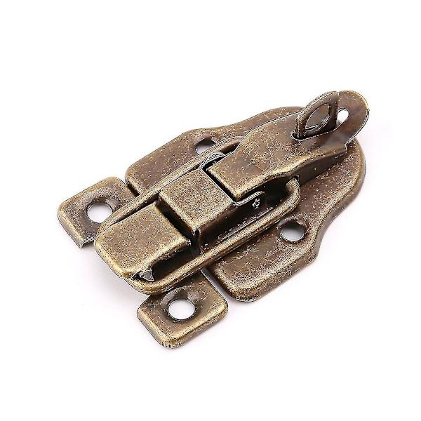 Vintage Verktygslåslås Antik Metallspänne Resväska Väska Växelspärr Hasp Lås Möbelbeslag-färgsilver
