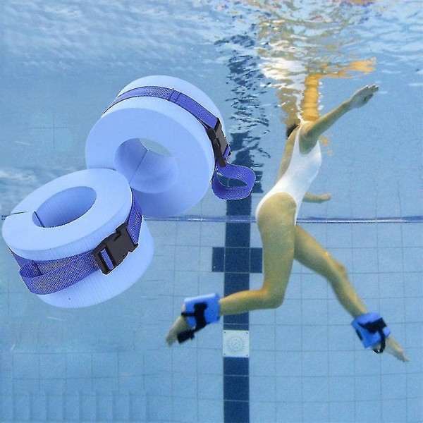 Swimming Leggings Floats Simning Leggings Flytande Ringar Simning Vuxen Runda Vattenärmar Simarmsringar (2 delar, blå)