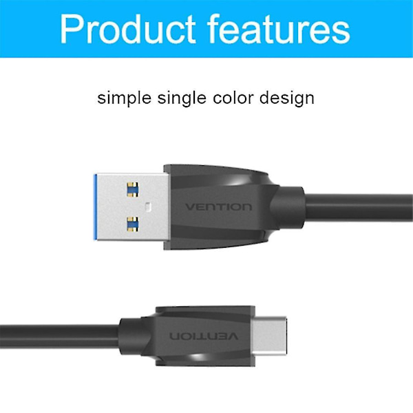 Vention A47 USB 3.0 till Type-C Synkroniseringsladdningskabel