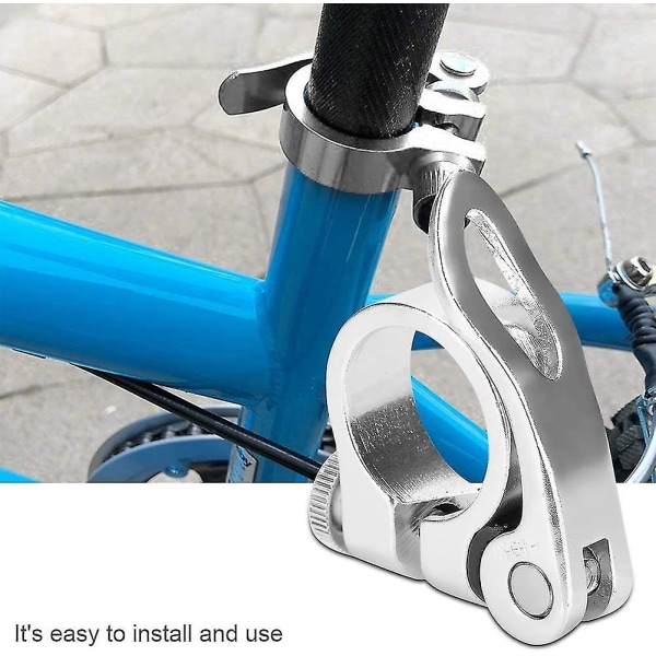 Sadelstolpsklämma för cykel, aluminiumlegering Cykel Snabbkoppling Sadelstolpsklämma för 25,4 mm sadelstolpe, leverfärg 1 st.