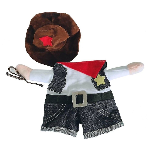 Sød Hundefotografering Kattekostume Cowboy Sæt Kostume med Hat