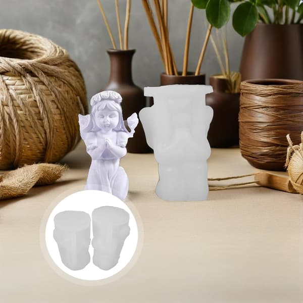3D Engel Aromaterapi Stearinlys Silikonform, DIY Voks- og Harpiksform for Hjemmeinnredning