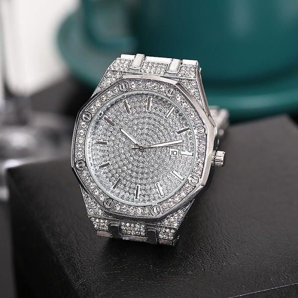 Watch Diamantlegering Modekalender Stålbälte Watch i kvarts Silver