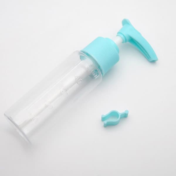 4st 50ml Presspump Reseflaskor för Duschgel och Tvål, Läckagesäkra Underflaskor med Anknäbbsmunstycke