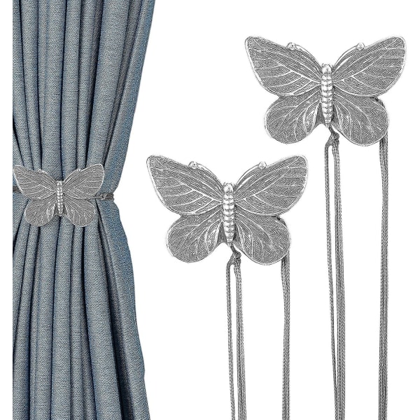 2-pak magnetiske gardinbindinger, sommerfugleharpiks vinduesgardin dekorativ gave